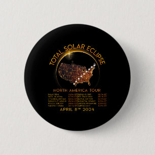 Gesamtes Solar Eclipse Shirts Tour durch Amerika 8 Button