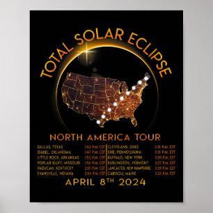 Gesamtes Solar Eclipse Shirts Tour durch Amerika 8 Poster