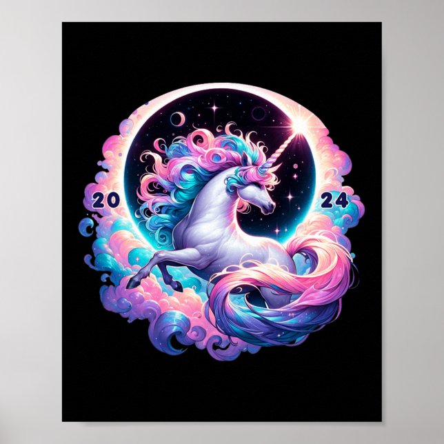 Gesamtes Solar-Eclipse Totality Unicorn Poster (Vorne)