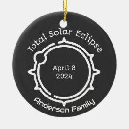Gesamtes Solargeschenk Eclipse 2024 Moderner Minim Keramik Ornament
