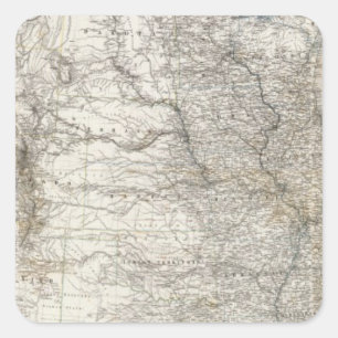 Gesamtkarte der USA Quadratischer Aufkleber