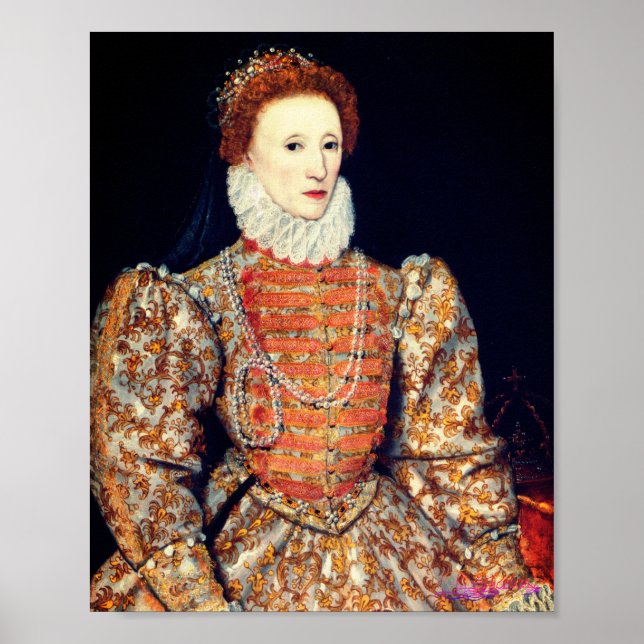 Gesamtkörperportrait von Königin Elisabeth I. von  Poster (Vorne)