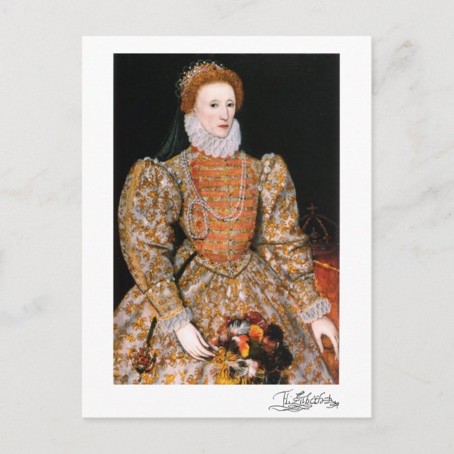 Gesamtkörperportrait von Königin Elisabeth I. von  Postkarte (Vorderseite)