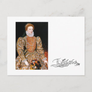Gesamtkörperportrait von Königin Elisabeth I. von  Postkarte