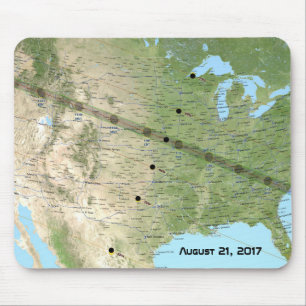 Gesamtplan für den Solar-Eclipse-Pfad 2017 Mousepad