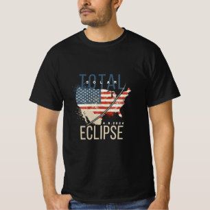 GESAMTSOLAR ECLIPSE 4.8.2023 USA MAP DISTRESSED T-Shirt