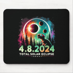 Gesamtsolare Eclipse Funny Dinosaurier mit Gläsern Mousepad