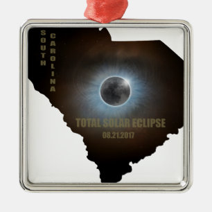 Gesamtsolareklipse in der South- Silbernes Ornament