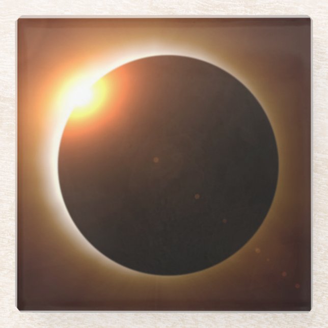 Gesamtsolares Eclipse Glasuntersetzer (Vorderseite)