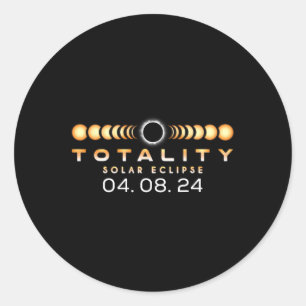 Gesamtsolares Eclipse Spring 04.08.2024 Totality P Runder Aufkleber