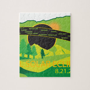 GesamtSonnenfinsternis 2017 über Puzzle