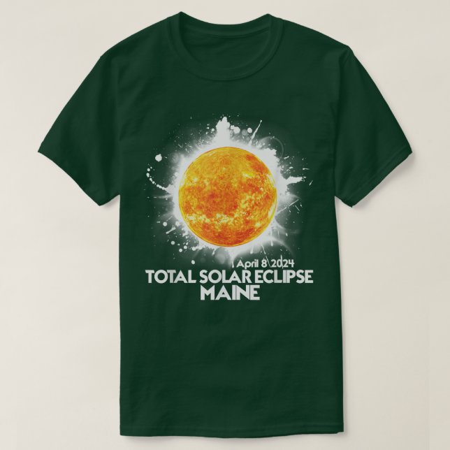 Gesamtwert MAINE 2024 Gesamter Solar-Eclipse-T - S T-Shirt (Design vorne)