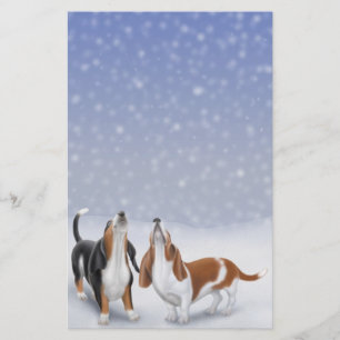 Gesang Basset Hounds Stationery Briefpapier