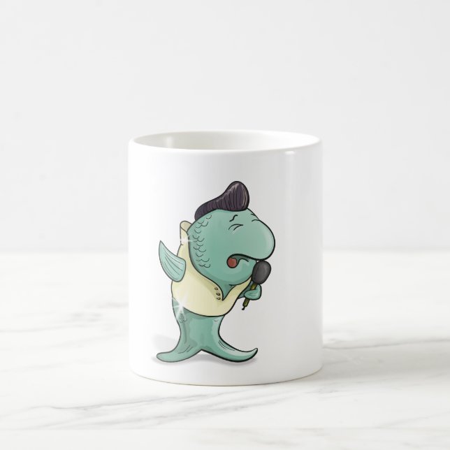 Gesang-Fische als Elvis-Ausführender Kaffeetasse (Mittel)