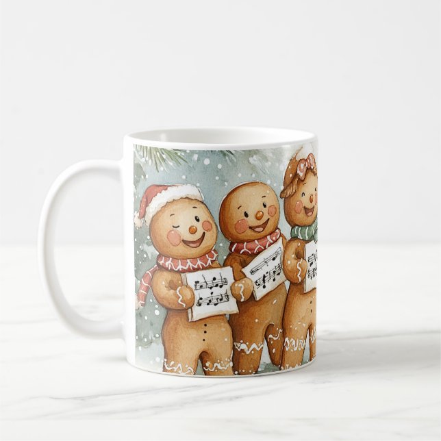 Gesang Gingerbread Man Caroler Kaffeetasse (Links)