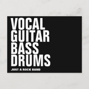 Gesang, Gitarre, Bass, Schlagzeug.. Rock. Postkarte