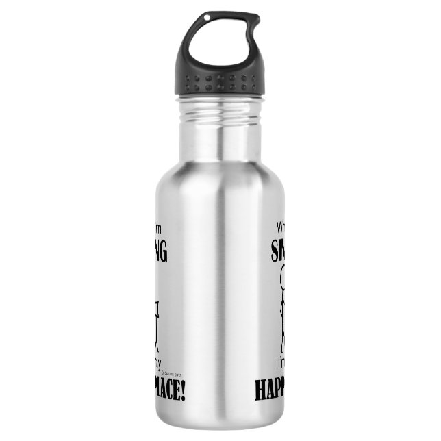 Gesang glücklicher Ort Edelstahlflasche (Vorderseite)