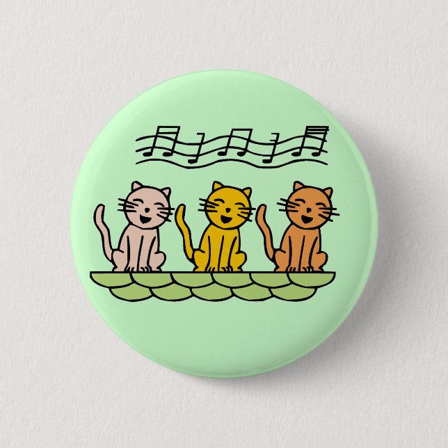 Gesang-Katzen T-Shirts und Geschenke Button (Vorderseite)