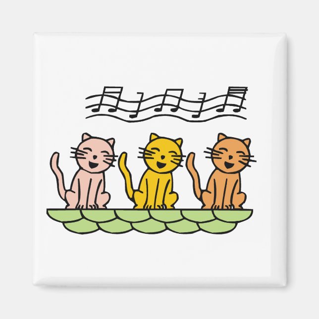 Gesang-Katzen T-Shirts und Geschenke Magnet (Vorne)