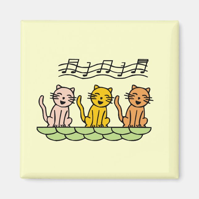 Gesang-Katzen T-Shirts und Geschenke Magnet (Vorne)
