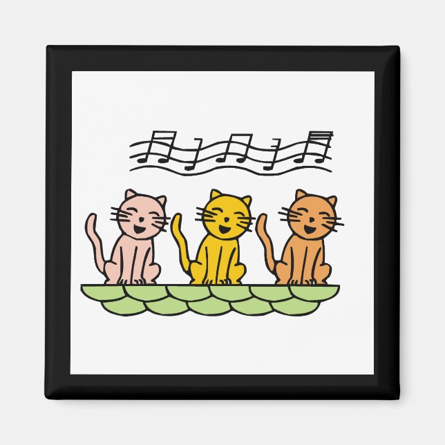 Gesang-Katzen T-Shirts und Geschenke Magnet (Vorne)