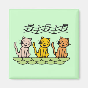 Gesang-Katzen T-Shirts und Geschenke Magnet