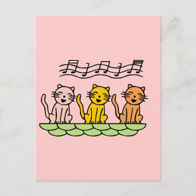 Gesang-Katzen T-Shirts und Geschenke Postkarte (Vorderseite)