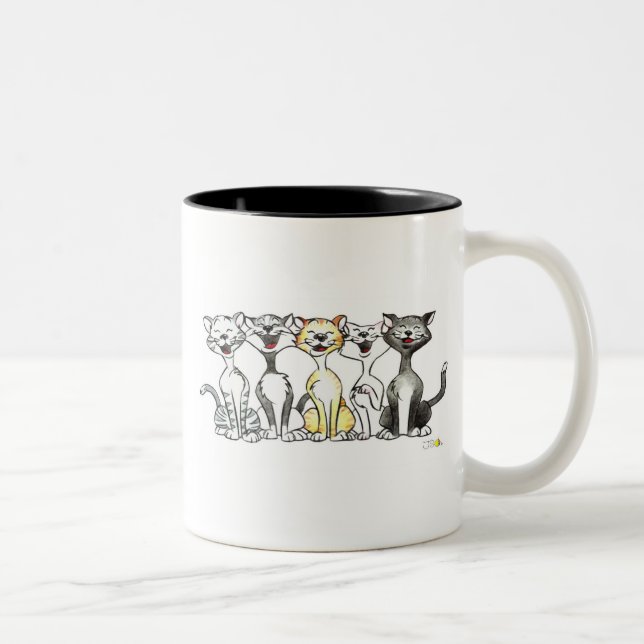 Gesang-Katzen Zweifarbige Tasse (Rechts)