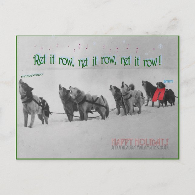 Gesang Schlittenhunde: SItka Alaska Malamute Choir Postkarte (Vorderseite)