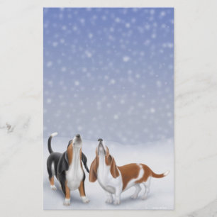 Gesang-Schnee-Dachshunde Briefpapier