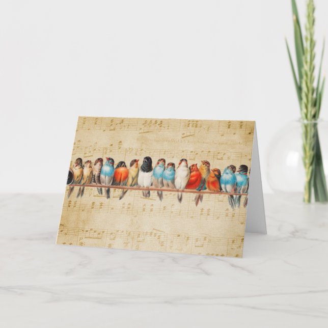 Gesang und Chirping Dankeskarte (Vorderseite)