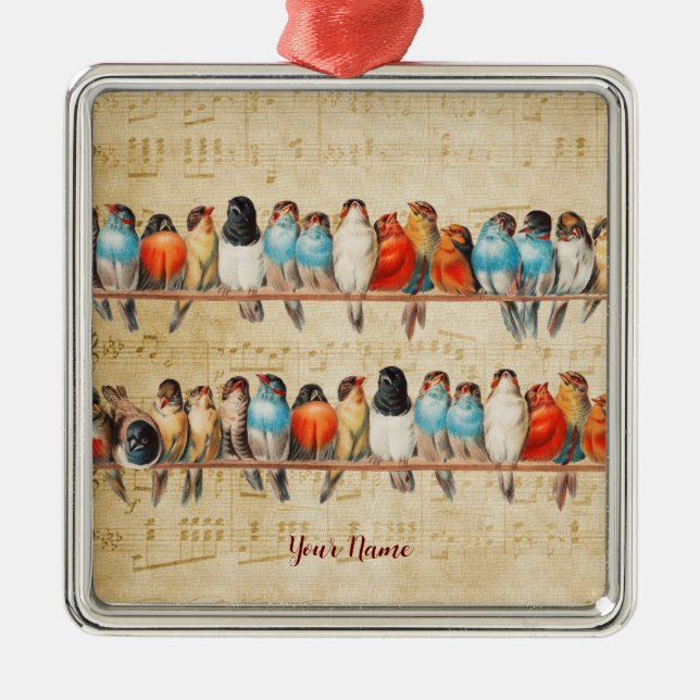 Gesang und Chirping Ornament Aus Metall (Vorne)