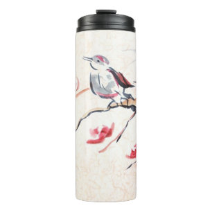 Gesang-Vogel-Hintergrund Thermosbecher