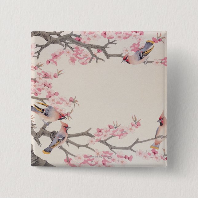 Gesang-Vögel im Frühjahr Button (Vorderseite)
