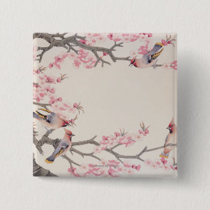 Gesang-Vögel im Frühjahr Button