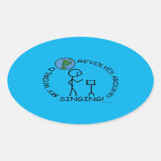 Gesang - World Revolves rund um Oval Sticker