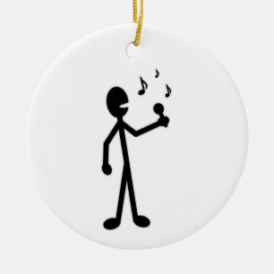 Gesangses Strichmännchen Keramik Ornament
