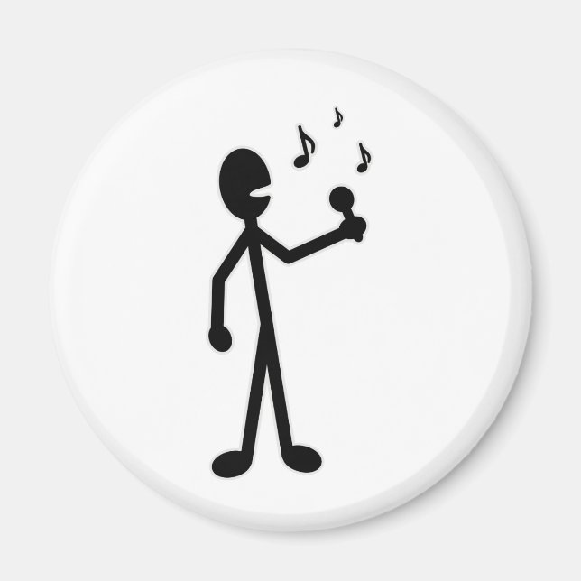 Gesangses Strichmännchen Magnet (Vorne)