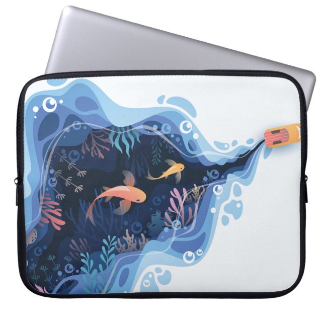 Gesäumte Oberflächen Laptopschutzhülle (Vorderseite)