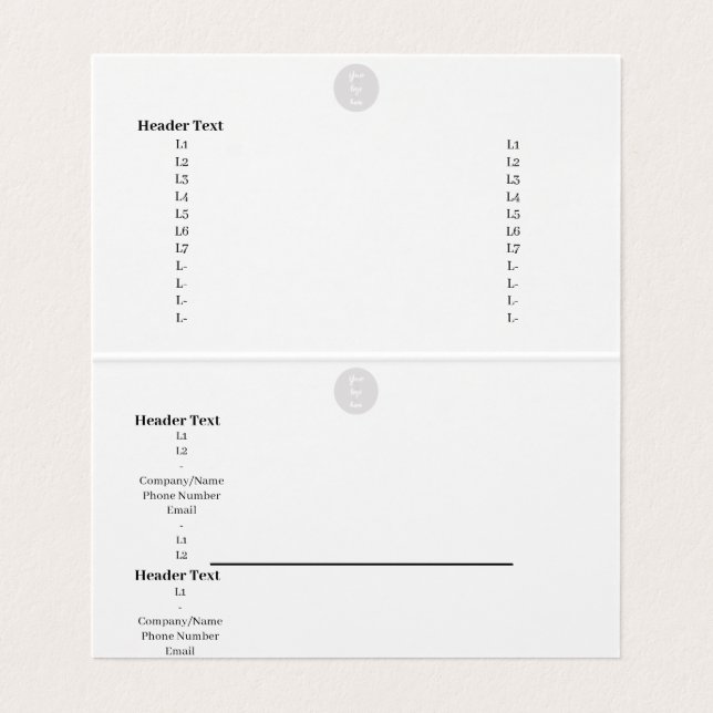 Geschachtelte Business Card - Unternehmens- und Su Visitenkarten (Innenseite Aufgefaltet)