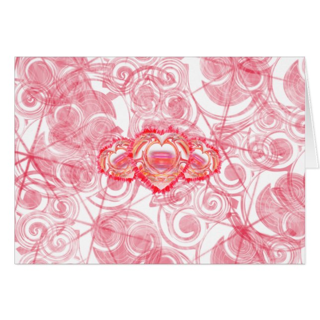 Geschädigtes Herzdesign über rote Spiralen und Ste (Vorderseite (Horizontal))