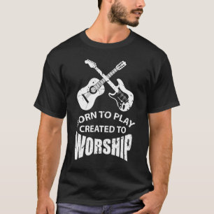 Geschaffen, um christlichen Gitarren-Spieler T-Shirt