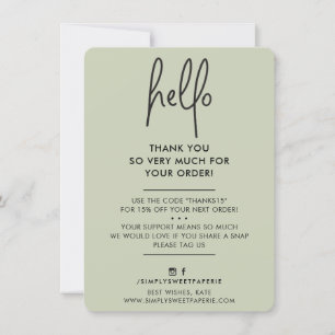 GESCHÄFT DANK IHNEN modernen hellgrün grün schwarz Dankeskarte