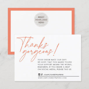 GESCHÄFT DANK IHNEN modernen Kugelschreiber orange Dankeskarte