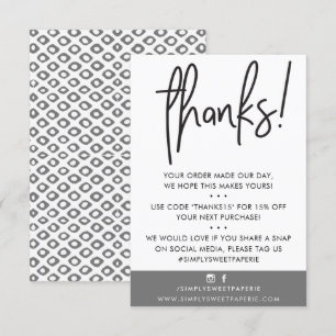 GESCHÄFT DANK IHNEN modernen Kunden graue Ikat Dankeskarte
