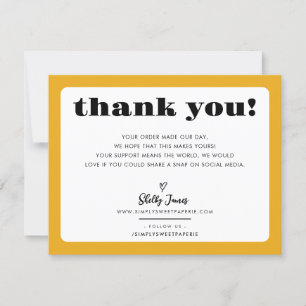 GESCHÄFT DANK IHNEN schicke Logo moderne Senf gelb Dankeskarte