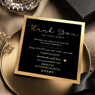 Geschäft Dankeschön Elegant Schwarz und Gold