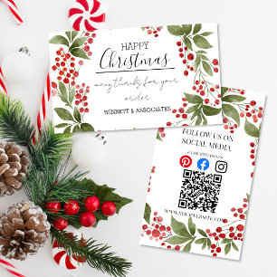 Geschäft Dankeschön frohe Feiertage Weihnachten Ei Visitenkarte