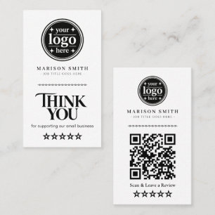 Geschäft Dankeskarten mit QR-Code Bewertung Visitenkarte