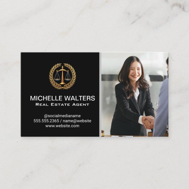 Geschäft | Hand Shake Visitenkarte (Vorderseite)